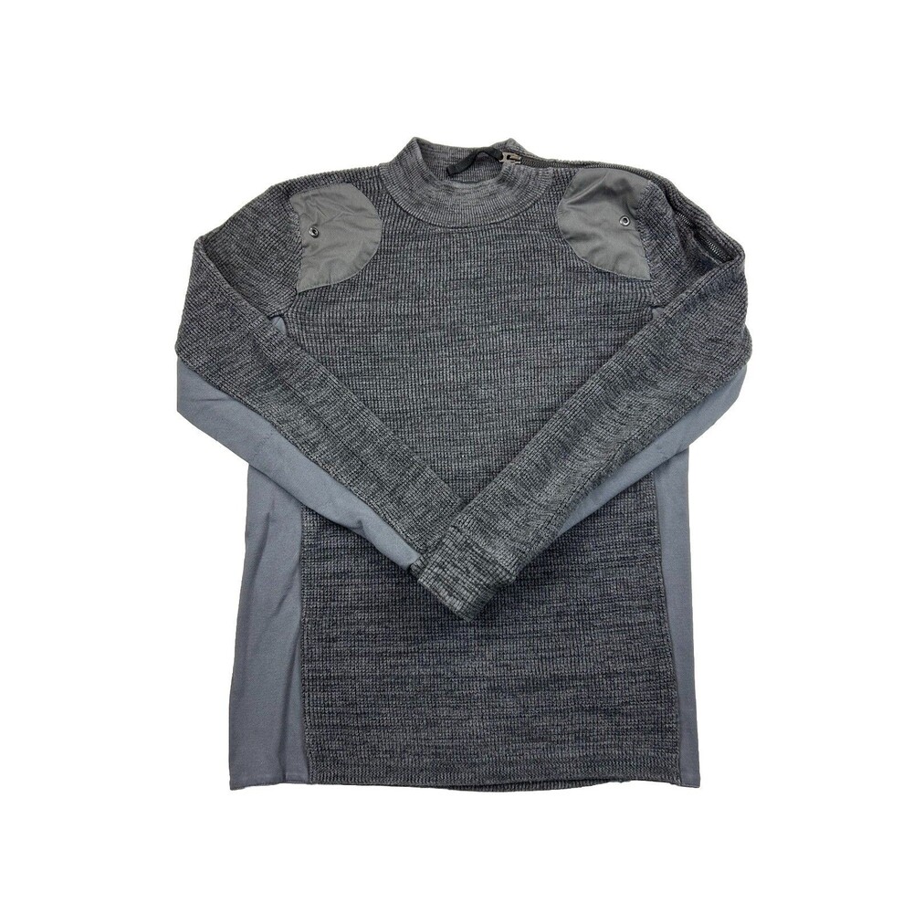 G-Star Raw Rib Collar Sweater Zip Shoulder Mens S Gray Long Sleeve